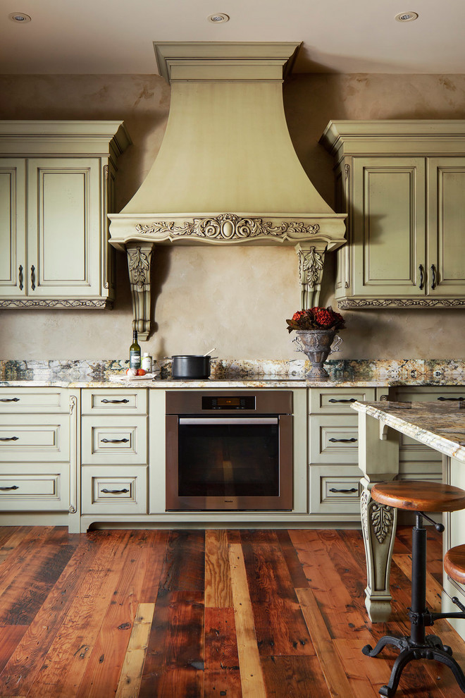 Example of a mountain style kitchen design in Calgary