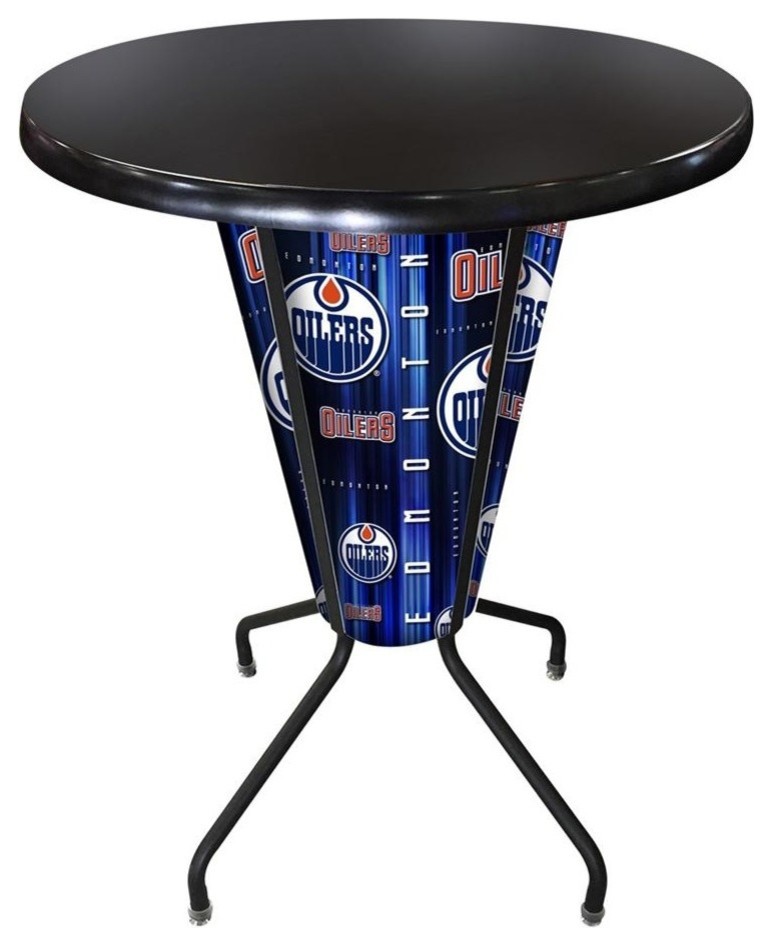Lighted Edmonton Oilers Pub Table Contemporary Outdoor Pub And