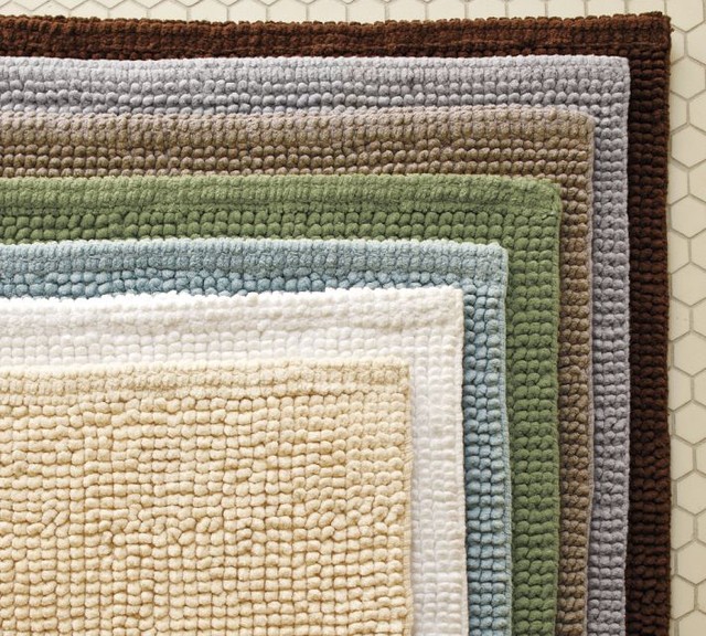 Textured Organic Bath Rug Traditional Bath Mats by Pottery Barn