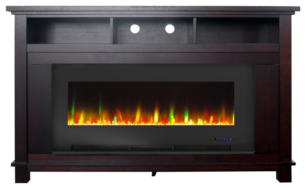 Winchester Electric Fireplace TV Stand and Crystal Rock Display