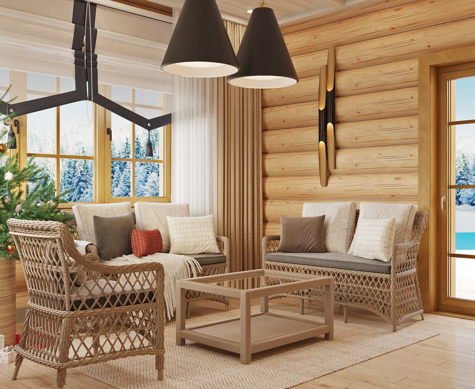 Дизайн проект дома из рубленного бревна