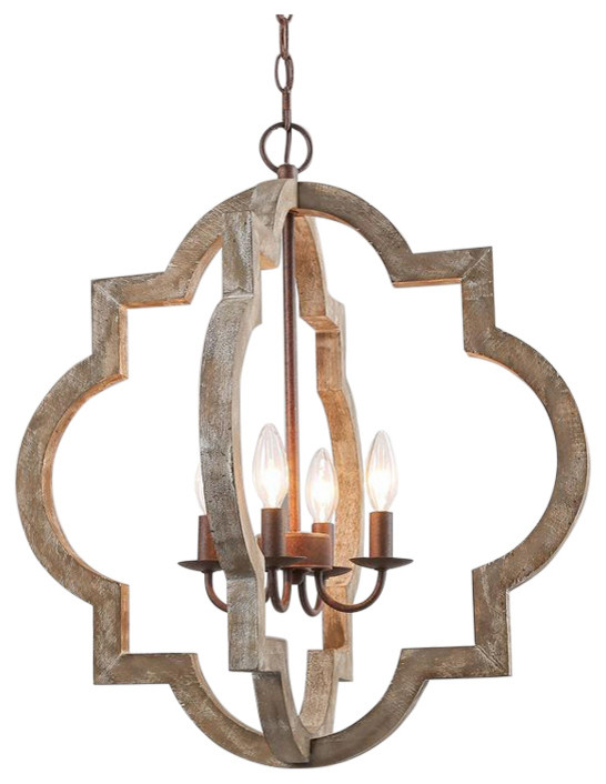 4 Light Geometric Pendant Light Mediterranean Chandeliers By Lnc