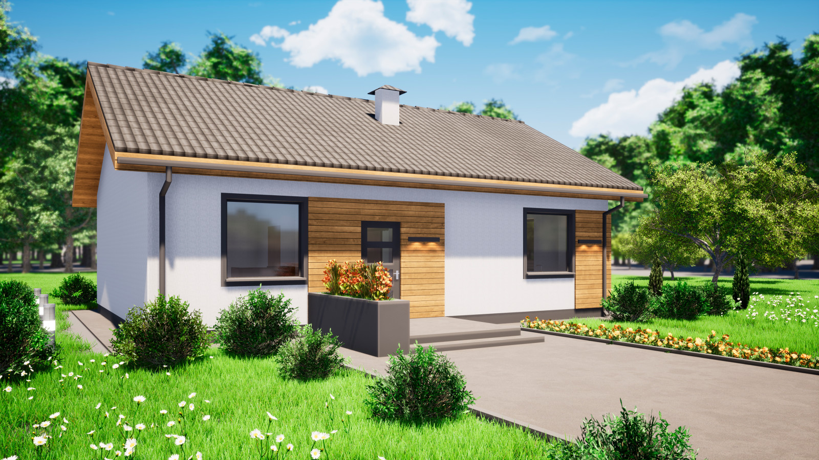 Одноэтажный дом 75м3 П-0001