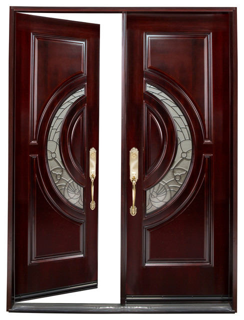 Traditional Wooden Double Front Doors Pictures