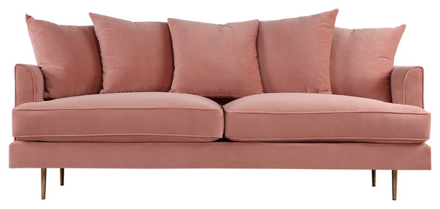 Karl Holly Modern Sofa Blush Velvet