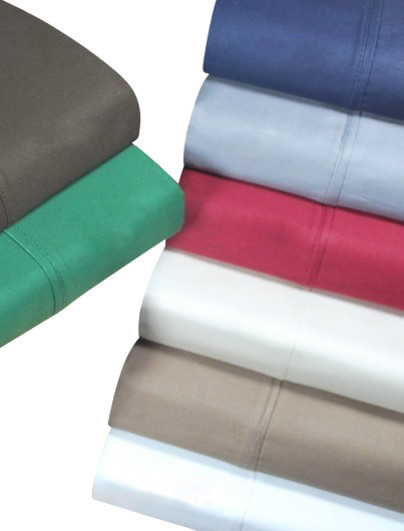 HC 400TC Egyptian Cotton Solid Pillowcase Set - 1400-king-taupe