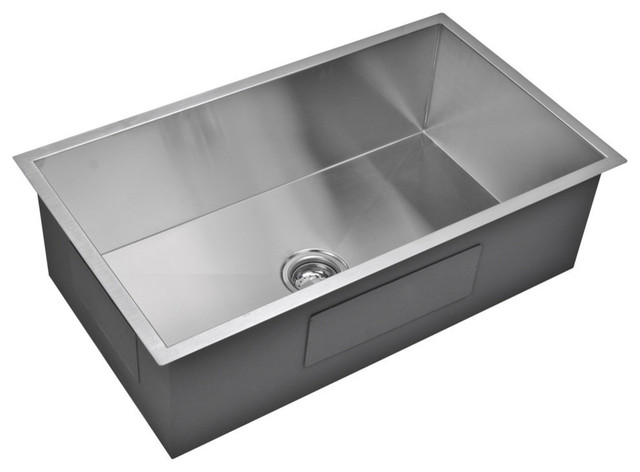 33 X 19 Zero Radius Single Bowl Stainless Steel Undermount Kitchen Sink