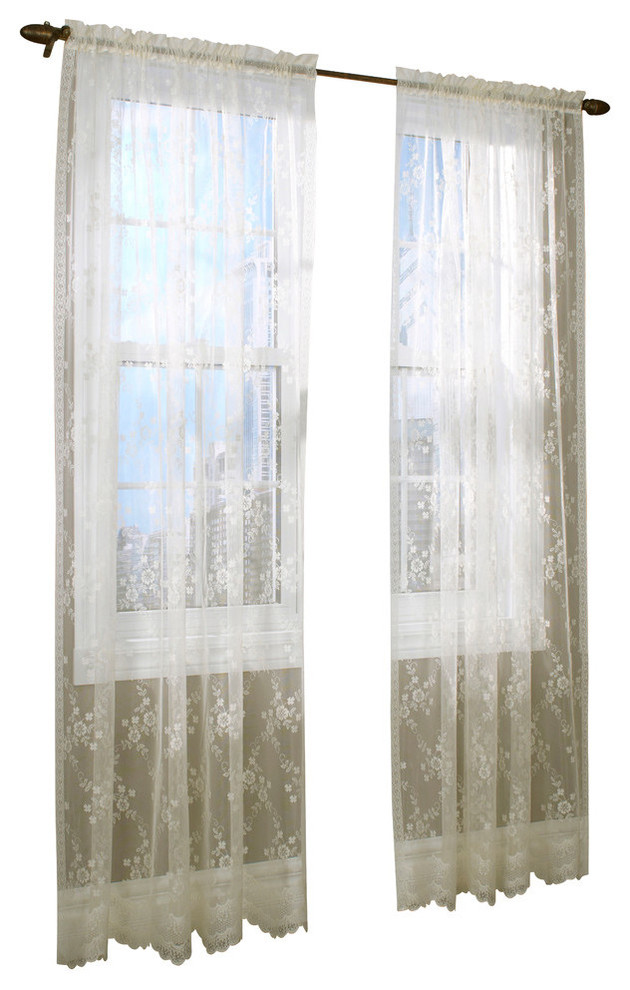 Mona Lisa Rod Pocket Curtain Panel, 56" x 63" Traditional Curtains