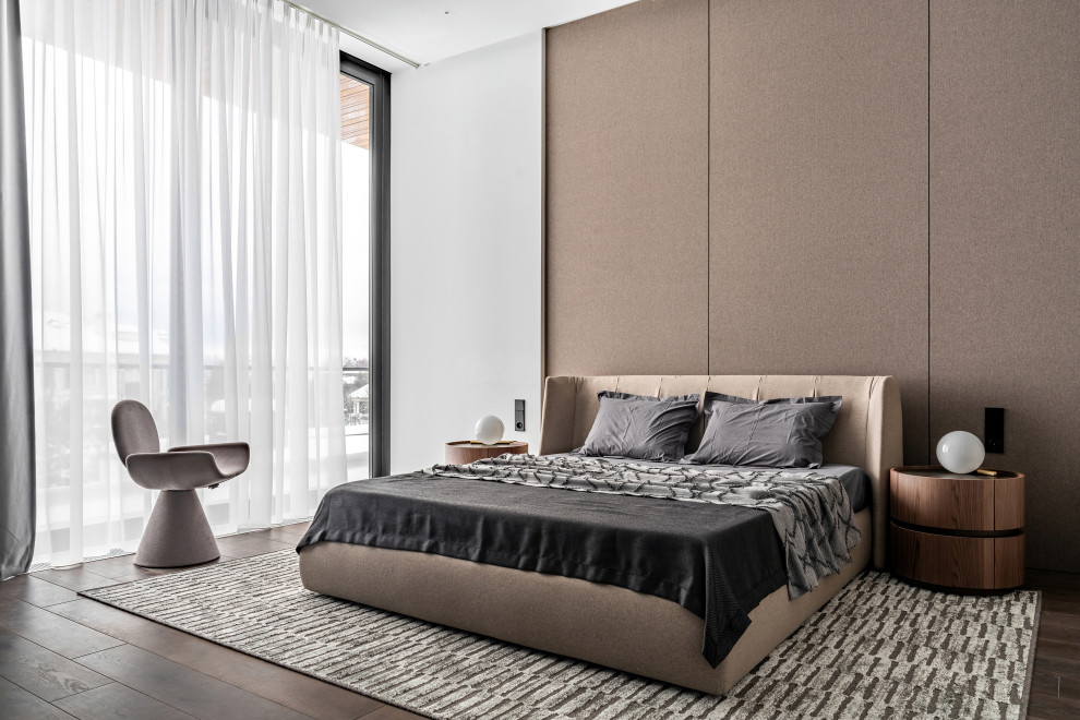 Двухэтажный загородный дом в современном стиле с глиняными акцентами