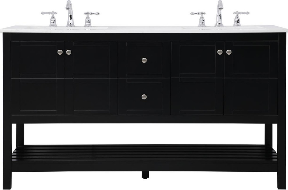 Traditional Curved Front Single Bathroom Vanity