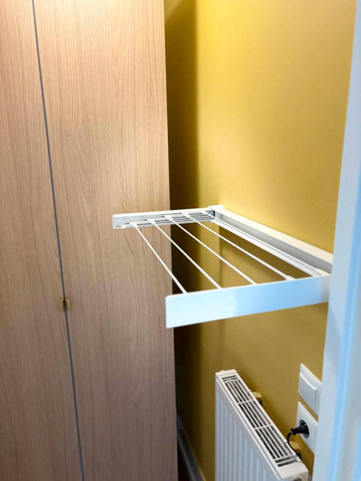 transformation d'une salle de douche en buanderie fonctionnelle