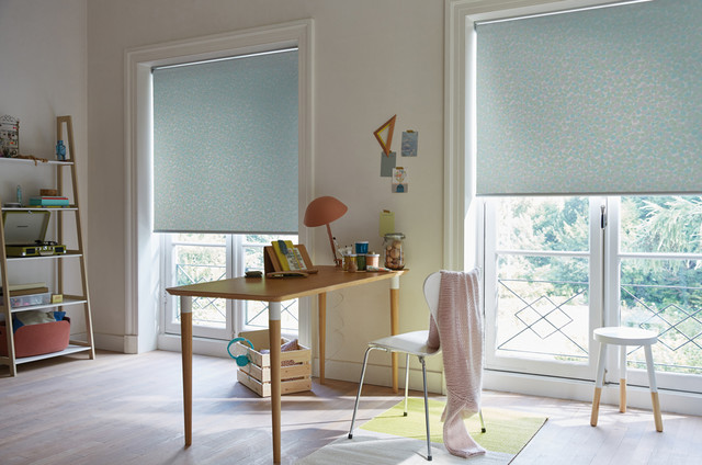 Patterned Roller Blinds modern-arbetsrum