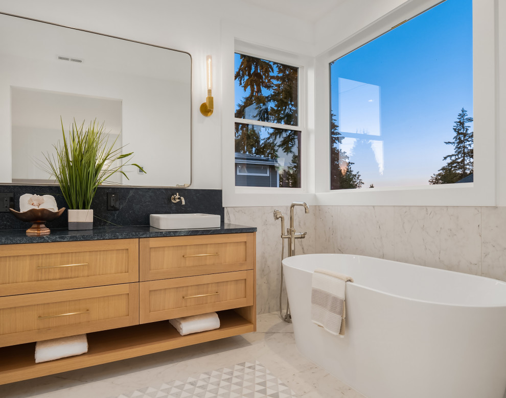 Bellevue Contemporary - Transitional - Bathroom - Seattle - by Baluco ...