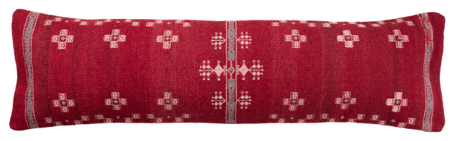 Jaipur Living Katara Tribal Red/ Gray Lumbar Pillow, Polyester Fill