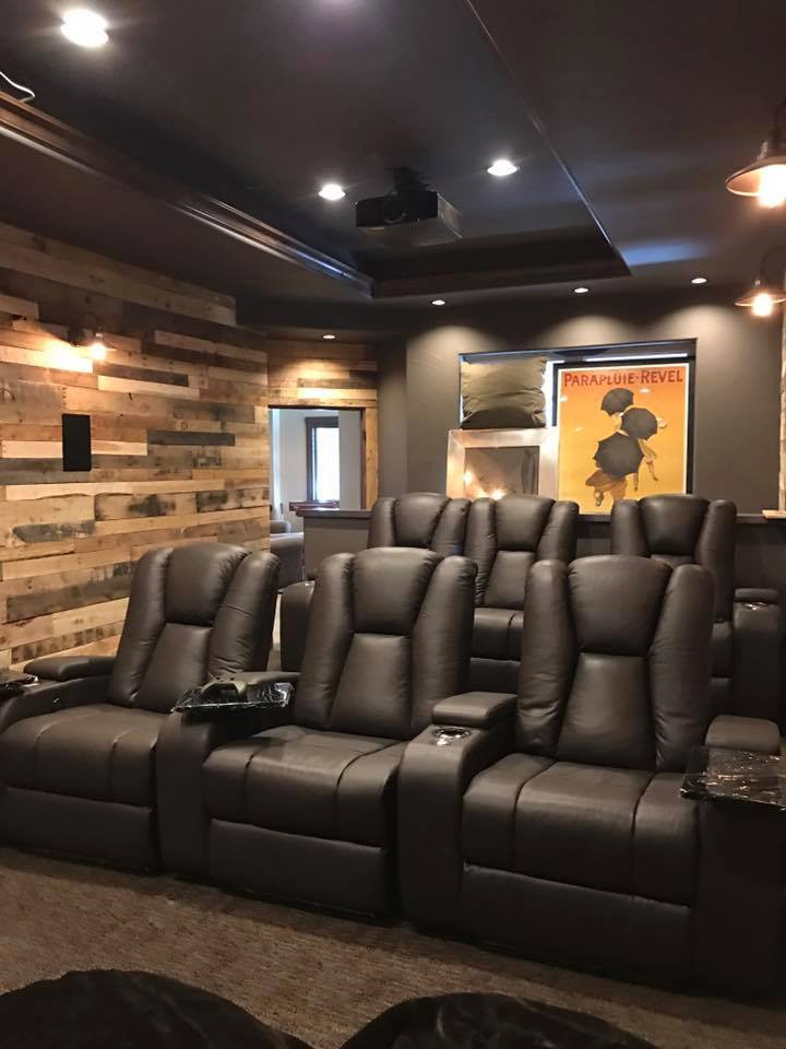 Design ideas for a country home theatre in Denver.