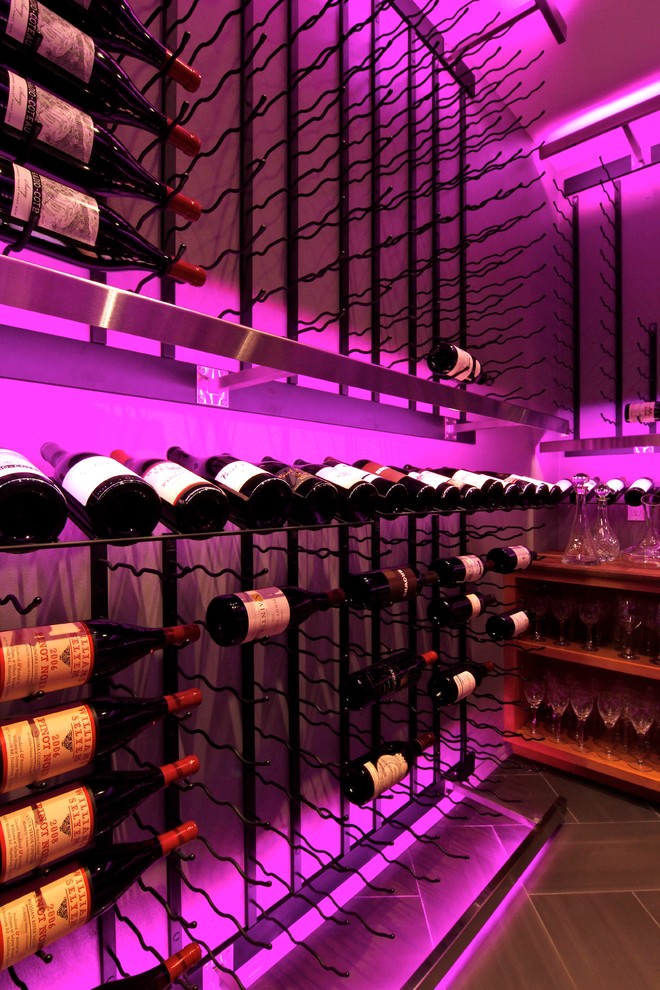 Design ideas for a contemporary wine cellar in Seattle.