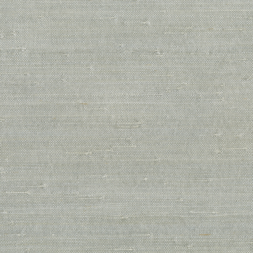 Jin Light Gray Grasscloth Wallpaper,, Sample