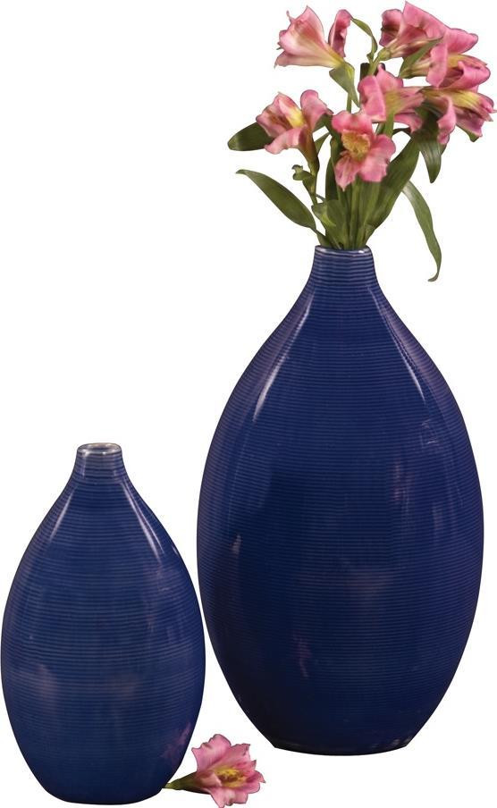 HOWARD ELLIOTT Vase Set Cobalt Blue Glaze 2