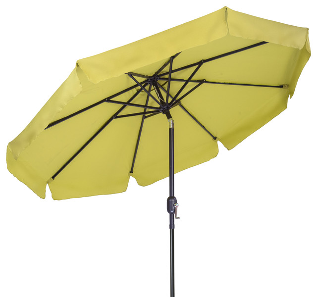 Tilt Crank Patio Umbrella With Scalloped Edge 9 Contemporary Tilt Crank Patio Umbrella With Scalloped Edge 9 Light Green