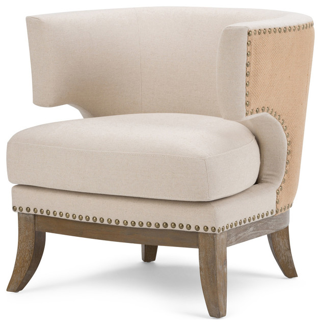 Simpli Home Hoffman Accent Chair In Natural