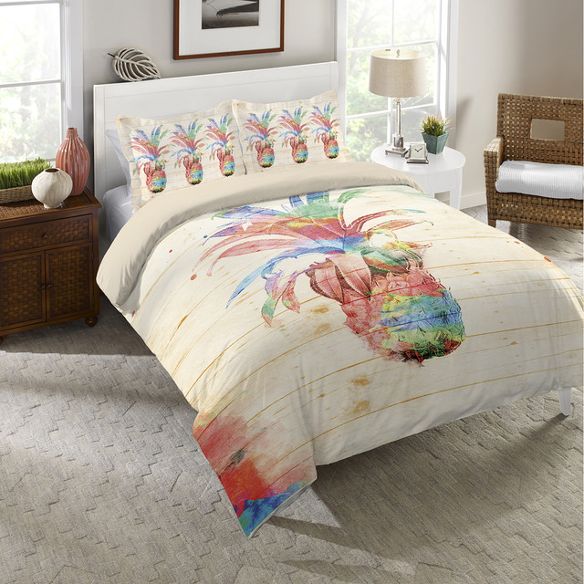 Colorful Pineapple Duvet Cover Tropical Duvet Covers And Duvet
