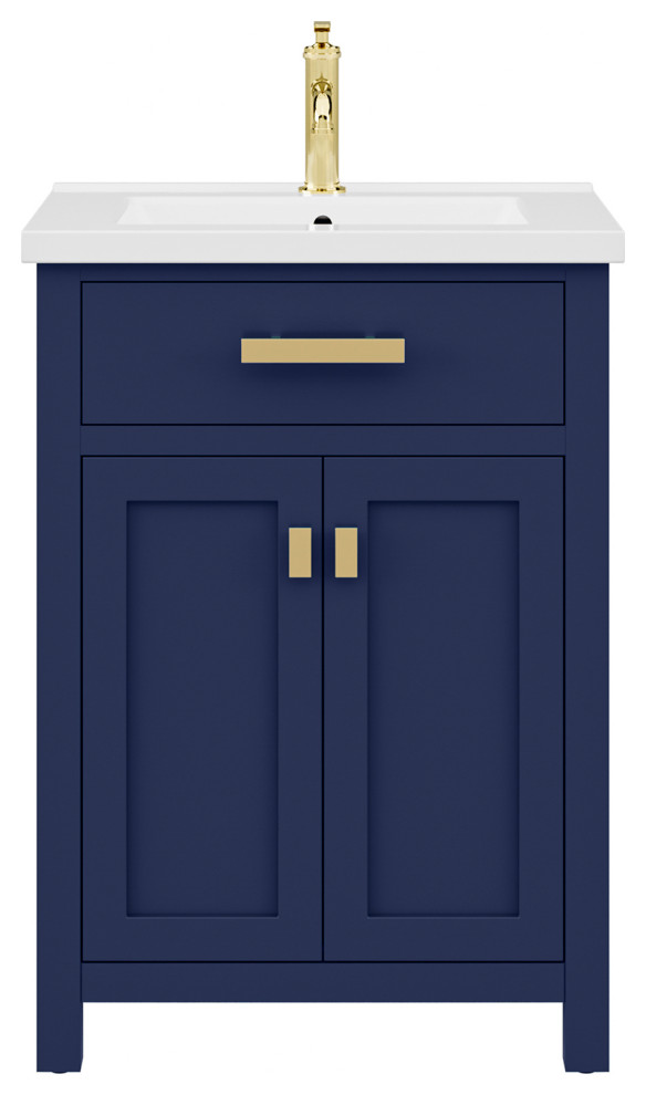 Myra 24 Inch. Integrated Ceramic Sink Top Vanity Contemporary Bathroom Vanities And Sink