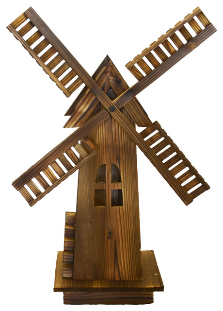 Classic OldFashioned Wooden Dutch Windmill  Traditional  Garden Statues And Yard Art  by 