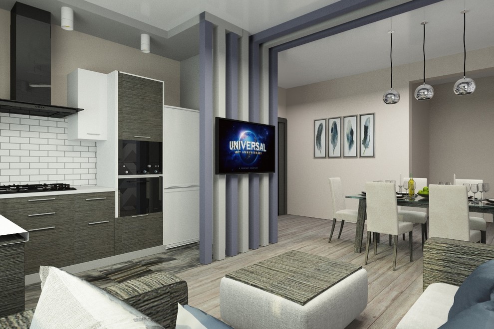 Кухня-гостиная в частном доме.