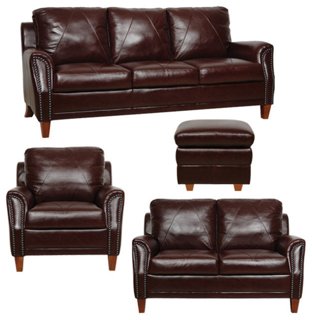 Traditional Living Room Furniture Sets genuine italian leather sofa loveseat chair and ottoman in sienna Traditional Living Room Furniture Sets genuine italian leather sofa loveseat chair and ottoman in sienna