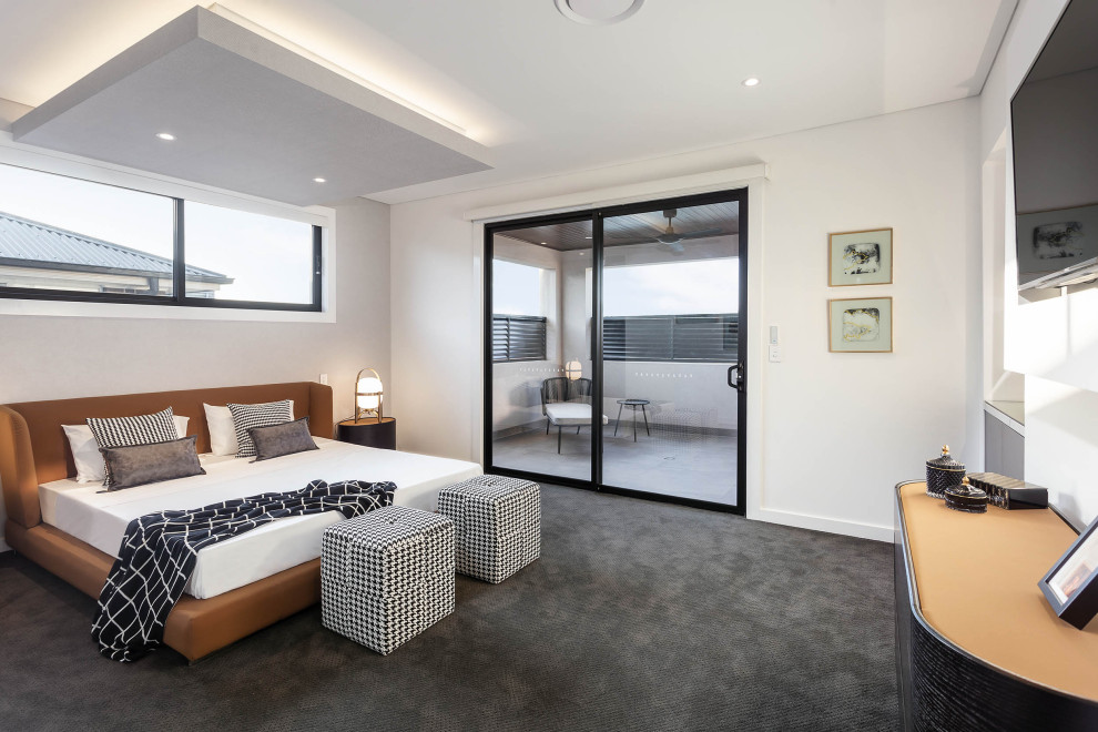 Inspiration for a modern bedroom in Sydney.