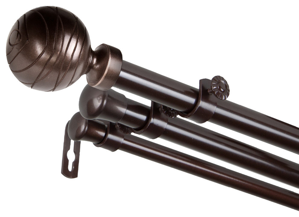 Andre 13/16 inch Triple Curtain Rod Traditional Curtain Rods by
