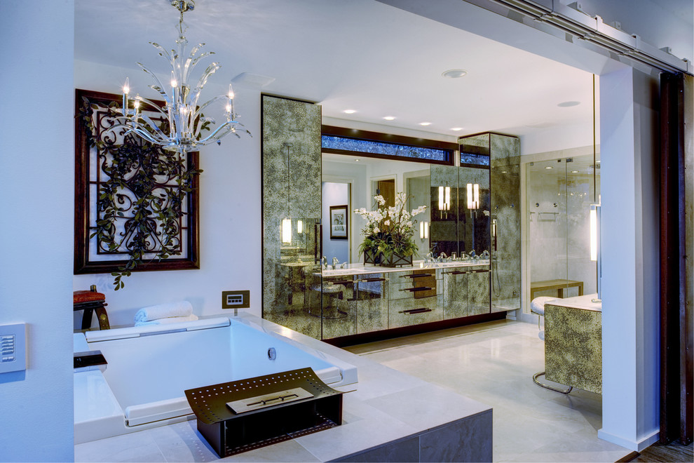 This is an example of a modern bathroom in Atlanta.
