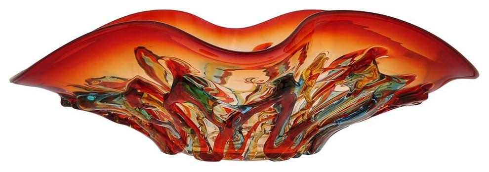 GlassOfVenice Murano Glass Mars Centerpiece Bowl
