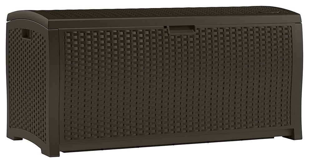 Suncast DBW9200 Resin Wicker Deck Box, Brown, 99 Gallon - Modern - Deck ...