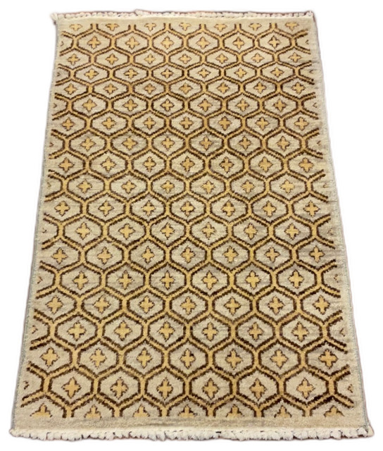 Kaoud Rugs 2x3 rectangle beige gabbeh area rug - Traditional - Area ...
