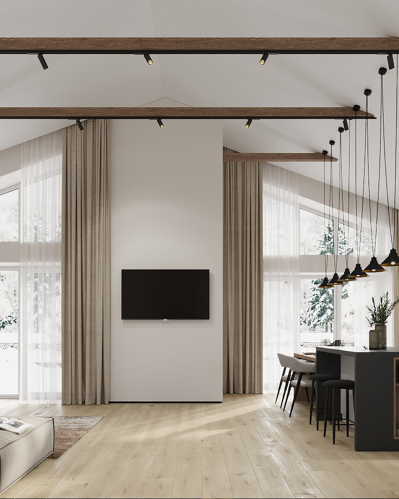 Дом для семьи в стиле минимализм 125 м². Посёлок Костюнино