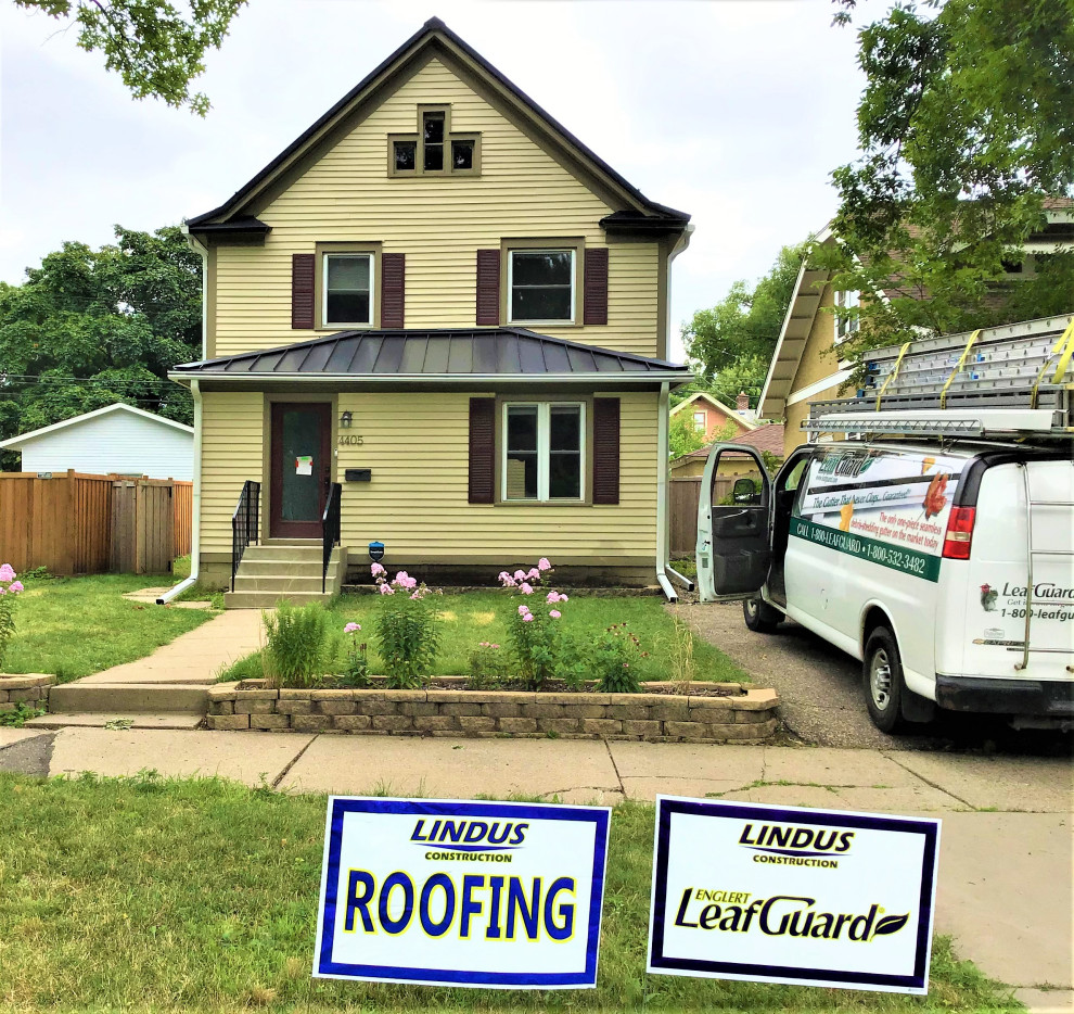 Minneapolis, MN Metal Roofing & Gutter Project Midcentury House