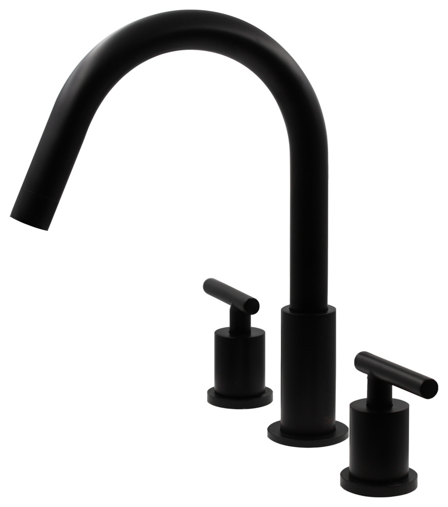 Novatto Waltz Widespread 2-Handle Bathroom Faucet, Matte Black