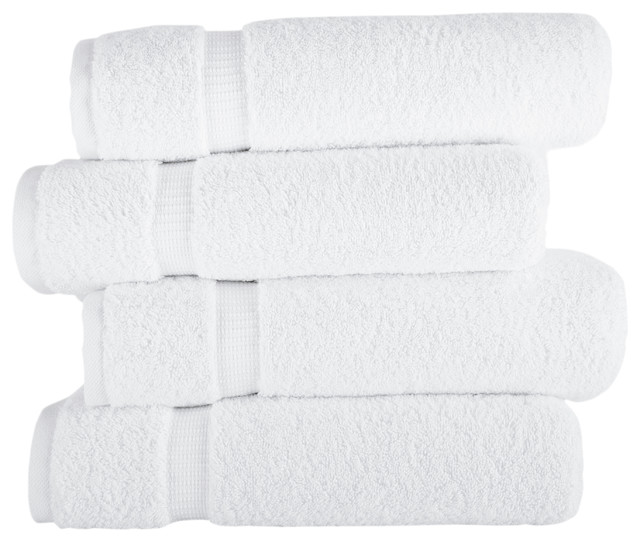 Villa 4 Pc Bath Towel Set, White