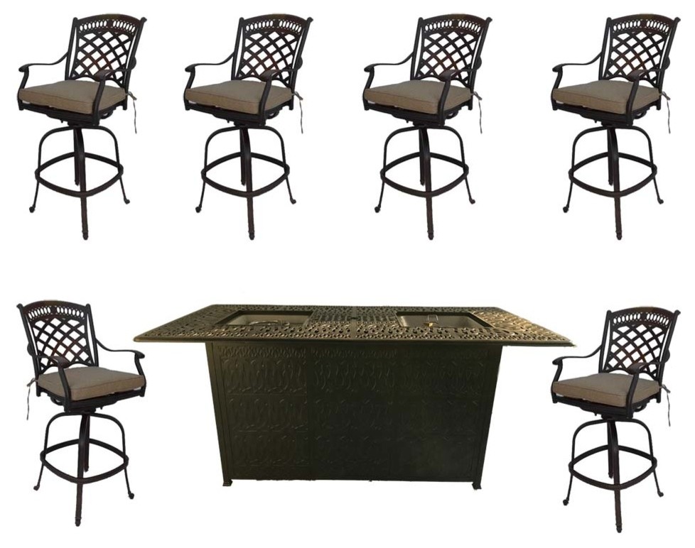 Propane Fire Pit Table Dining Set, Propane Fire Pit Table With Chairs
