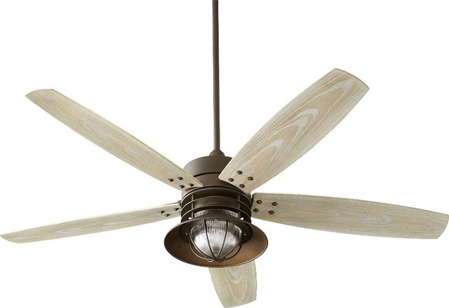 Portico 60 Patio Ceiling Fan Oiled Bronze Weathered Oak Blade