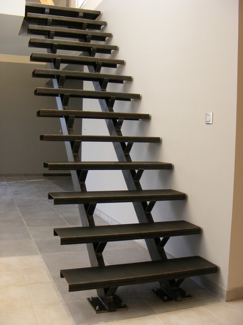 escalier droit double limon