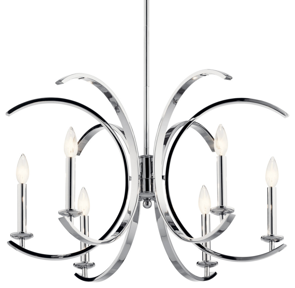 Kichler 52116 Cassadee 6 Light 26"W Taper Candle Style Chandelier Transitional Chandeliers