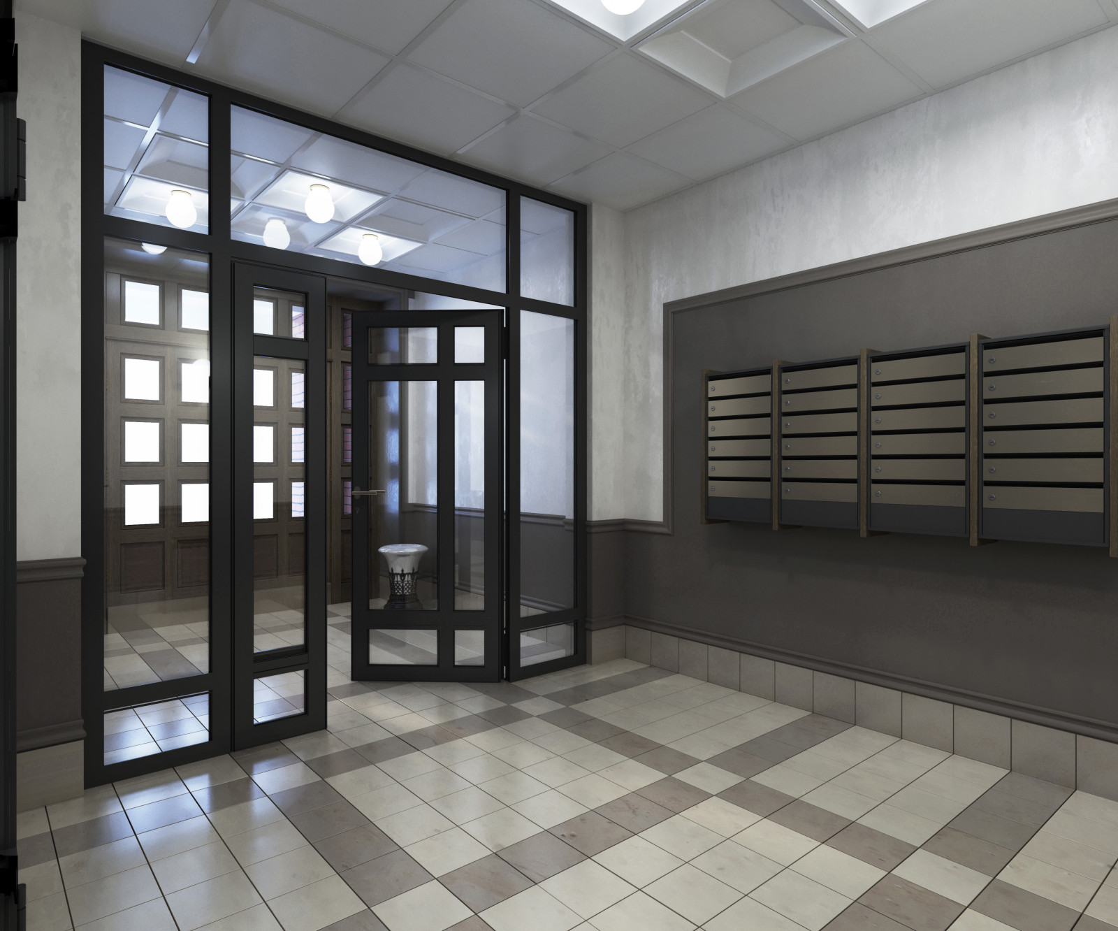 Интерьеры МОП, ЖК "БУЛГАКОВ", СК "СТРИЖИ"