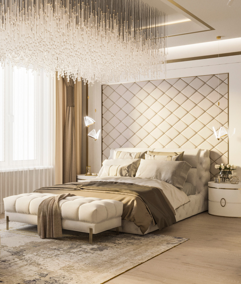 Luxury bedroom in gold color