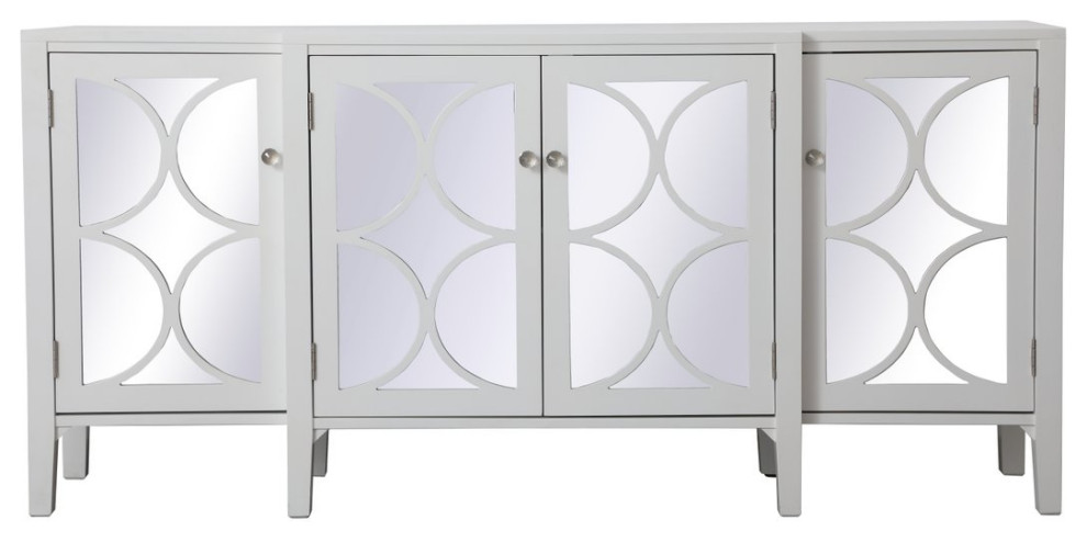 Magnus 72" Mirrored Credenza, White