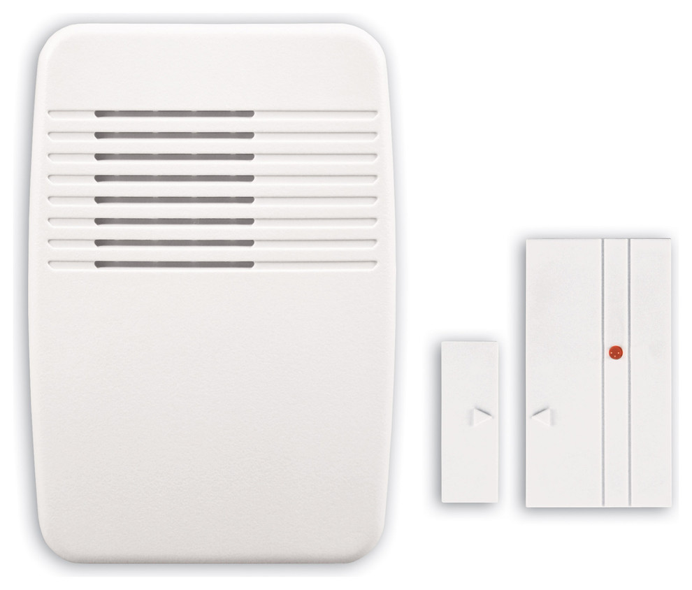 Heathco White Wireless Entry Alert Chime Contemporary Doorbells And