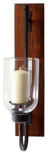Sydney Candle or Candle Holder in Raw Iron And Natural Wood