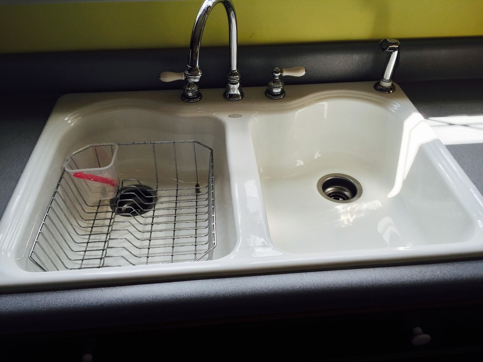 Drop in sink and granite countertops