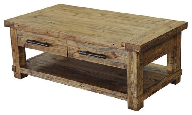 Coffee Table With Magazine Shelf Pine Wood Weathered Coffee Table With Magazine Shelf Pine Wood Weathered Finish